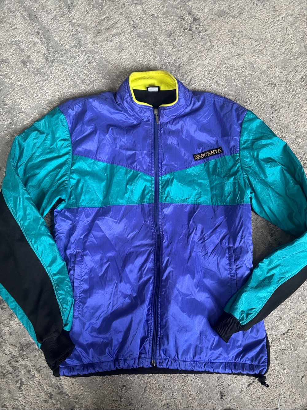 Vintage Descente Teal & Purple Men's Retro Windbreaker Jacket